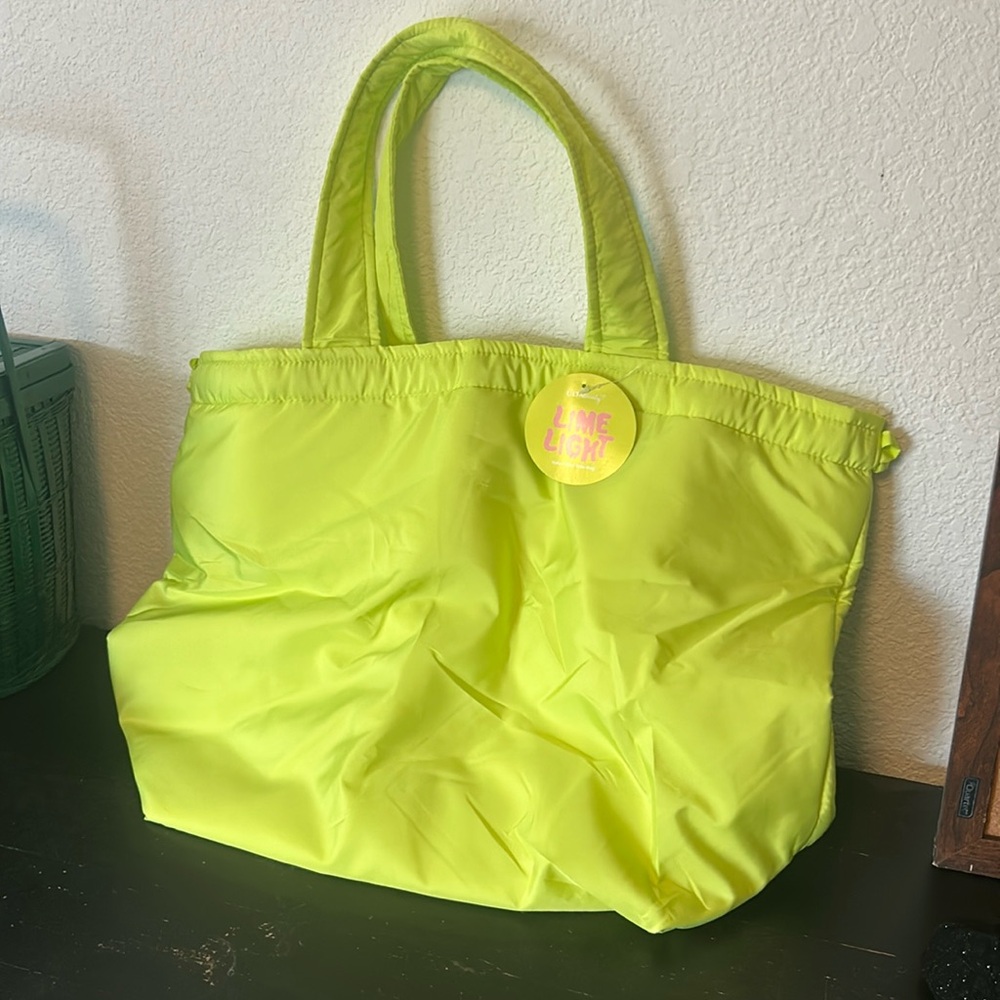 Bright green tote